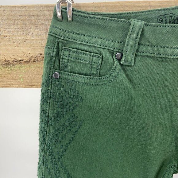 $100 Hunter Green Skinny Jeans Miss Me NWT - Picture 7 of 11